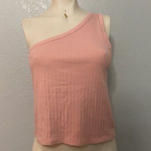 One shoulder ribbed top